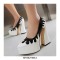Pointed Toe Chunky Heels Patchwork Gothic Pumps - White Black