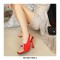 Square Peep Toe Stiletto Heels Metal Decorative Fish Mouth Sandals - Silver