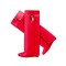 Round Toe Knee Highs Wedges Lock Decorated Side Zipper Fashion Rain Boots - Red