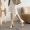 Square Open Toe Back Zipper Low Platforms Chunky Heels Breathable Summer Boots - Beige Patent
