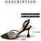 Pointed Toe Rhinestones Glitters Point Heels Slingback Sandals with Bag  - Wine Faux Leather