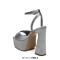 Square Open Toe Chunky Heels Ankle Buckle Straps Platforms Keren Sandals - Silver Gray Microfiber