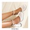 Round Toe Chunky Heels Classic Dorsay Ankle Straps Dress Pumps - White