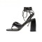 Peep Toe Chunky Heels Ankle Lace Up Gladiator Straps Summer Sandals - Black