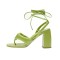 Peep Toe Chunky Heels Ankle Lace Up Gladiator Straps Summer Sandals - Green