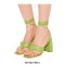 Peep Toe Chunky Heels Ankle Lace Up Gladiator Straps Summer Sandals - Green