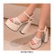 Chunky Heels Peep Toe Ankle Buckle Straps Fishnet Platforms Pumps  - Rose Red