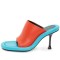 Peep Toe Stiletto Heels French Vintage Sandals Slippers - Blue Red