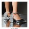 Round Toe Sequid Glitters Dorsay Ankle Buckle Rhinestones Straps Pumps - Silver