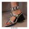 Peep Toe Ankle Straps Snake Print Chunky Heels Greek Roman Summer Sandals - White