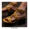 Peep Toe Ankle Straps Snake Print Chunky Heels Greek Roman Summer Sandals - Pink