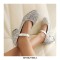 Round Toe Sequid Glitters Decorated Mary Janes Rhinestones Buckles Pumps - Silver