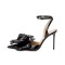 Pointed Toe Stiletto Heels Wedding Engage Party Flowers Sandals - Black