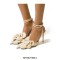 Pointed Toe Stiletto Heels Wedding Engage Party Flowers Sandals - Black