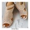 Peep Toe Fish Mouth Rhinestones Summer Flats Roman Sandals - Black