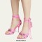 Peep Toe Stiletto Heels Vintage Gothic Metal Ankle Buckle Straps Sandals - Pink