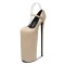 Fly High Platforms Stiletto Super 12 inches Heels Mary Janes Round Toe Pumps - Tan Patent