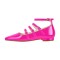 Square Toe Ankle Buckle Straps Patent Leather Mary Jane Retro Flats - Rose Patent