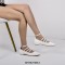 Square Toe Ankle Buckle Straps Patent Leather Mary Jane Retro Flats - White Patent