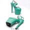 Peep Toe Stiletto Heels Smooth Ankle Cross Straps Platforms Sandals  - Green Patent