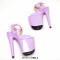 Peep Toe Stiletto Heels Smooth Ankle Cross Straps Platforms Sandals  - Pink Patent