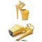 Peep Toe Stiletto Heels Smooth Ankle Cross Straps Platforms Sandals  - Yellow Patent