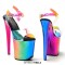 Peep Toe Stiletto Heels Transparent Ankle Cross Straps Platforms Sandals  - Multicolor PVC