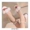 Peep Toe Chunky Heels Beads Ankle Buckle Straps Summer Wedding Flip Flops Sandals - White