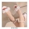 Peep Toe Chunky Heels Beads Ankle Buckle Straps Summer Wedding Flip Flops Sandals - White