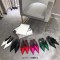 Pointed Toe Kitten Heels Elegant Summer Slippers Sandals - Red Silk