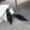 Pointed Toe Kitten Heels Elegant Summer Slippers Sandals - Black Silk