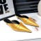 Pointed Toe Kitten Heels Elegant Summer Slippers Sandals - Gold Silk