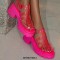 Open Round Toe Transparent PVC Chunky Heels Low Platforms Festival Beach Roman Sandals - Rose Red