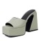 Round Toe Chunky Heels Platforms Outdoor Sandals - Green