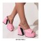 Round Toe Chunky Heels Platforms Outdoor Sandals - Pink