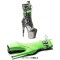 Round Toe Stiletto Heels Platforms Lace Up Side Zipper Snake Print Ankle Highs Boots - Green Faux Leather