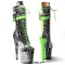 Round Toe Stiletto Heels Platforms Lace Up Side Zipper Snake Print Ankle Highs Boots - Green Faux Leather