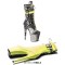 Round Toe Stiletto Heels Platforms Lace Up Side Zipper Snake Print Ankle Highs Boots - Yellow Faux Leather