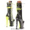 Round Toe Stiletto Heels Platforms Lace Up Side Zipper Snake Print Ankle Highs Boots - Yellow Faux Leather