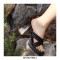 Peep Toe Block Chunky Heels Cross Straps Slippers Sandals - Black
