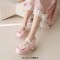 Round Toe Chunky Heels Bowknot Lolita Costumes Mary Janes Patent Pumps - Purple