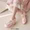 Round Toe Chunky Heels Bowknot Lolita Costumes Mary Janes Patent Pumps - Purple