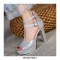 Peep Toe Chunky Heels Ankle Buckle Tstraps Platforms Gladiator Pumps - Silver