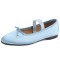 Comfortable Elegant Silk and Leather Ballet Flats - Blue