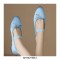 Comfortable Elegant Silk and Leather Ballet Flats - Blue