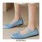 Comfortable Elegant Silk and Leather Ballet Flats - Blue