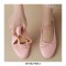 Comfortable Elegant Silk and Leather Ballet Flats - Pink