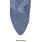 Pointed Toe Knee High Shark Lock Side Zipper Pants Wedges Boots - Blue