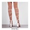 Peep Toe Chunky Heels Gladiators Ankle Wrap Sandals - White