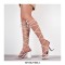 Peep Toe Chunky Heels Gladiators Ankle Wrap Sandals - White